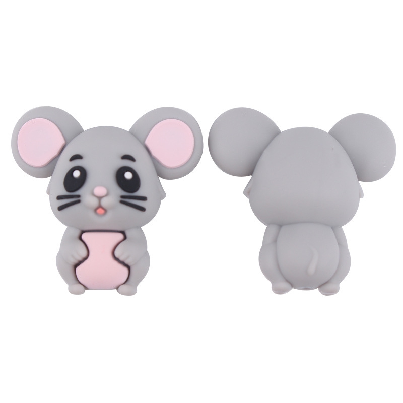 Siliconen Figuur - Muis, Licht Grijs