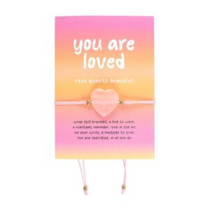 “You Are Loved” – Armband met Rozenkwarts Hart & Lieve Boodschap - Afbeelding 4