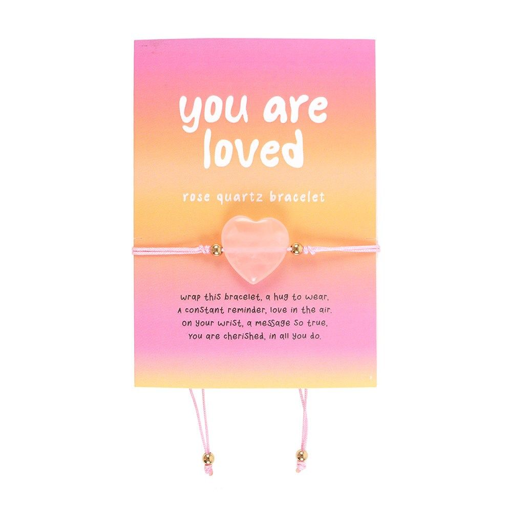 “You Are Loved” – Armband met Rozenkwarts Hart & Lieve Boodschap - Afbeelding 4