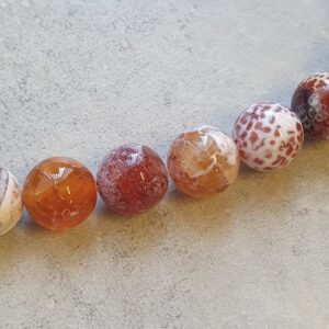 Natuursteen - Agaat, Crackle Rood (bijgekleurd) - 10,5mm