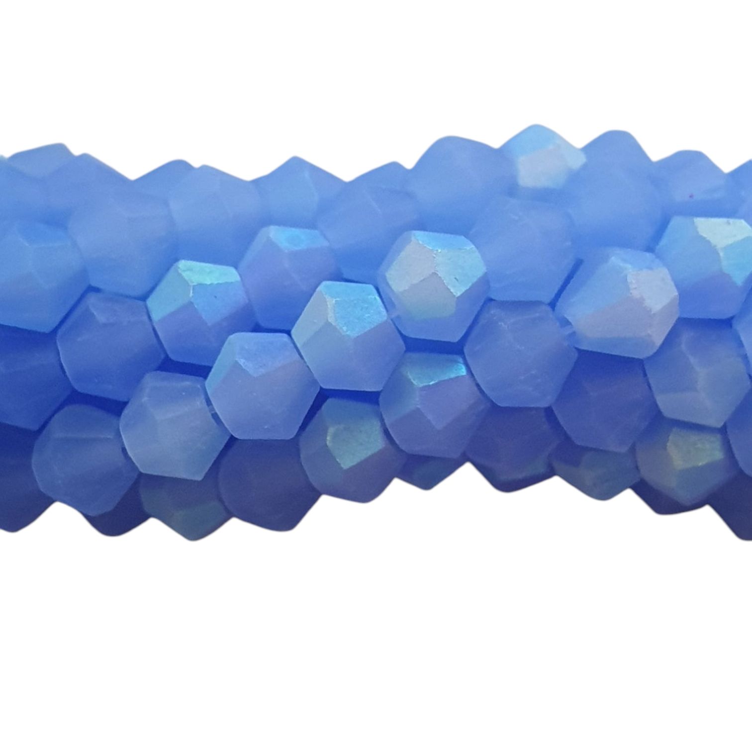 Glaskraal, Bicone - Matte Opaque Cornflower Blue
