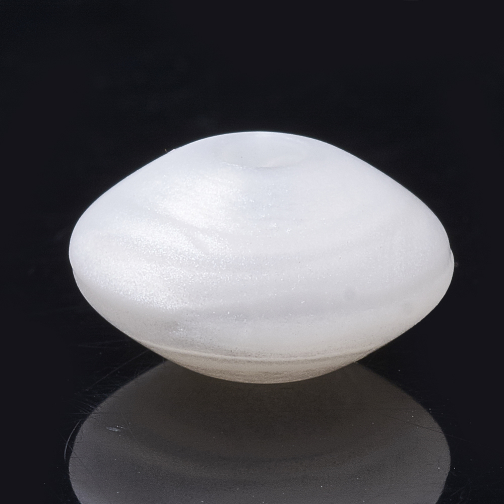 Siliconen, 12X6mm - Mini Rondelle - Pearl White - Afbeelding 2