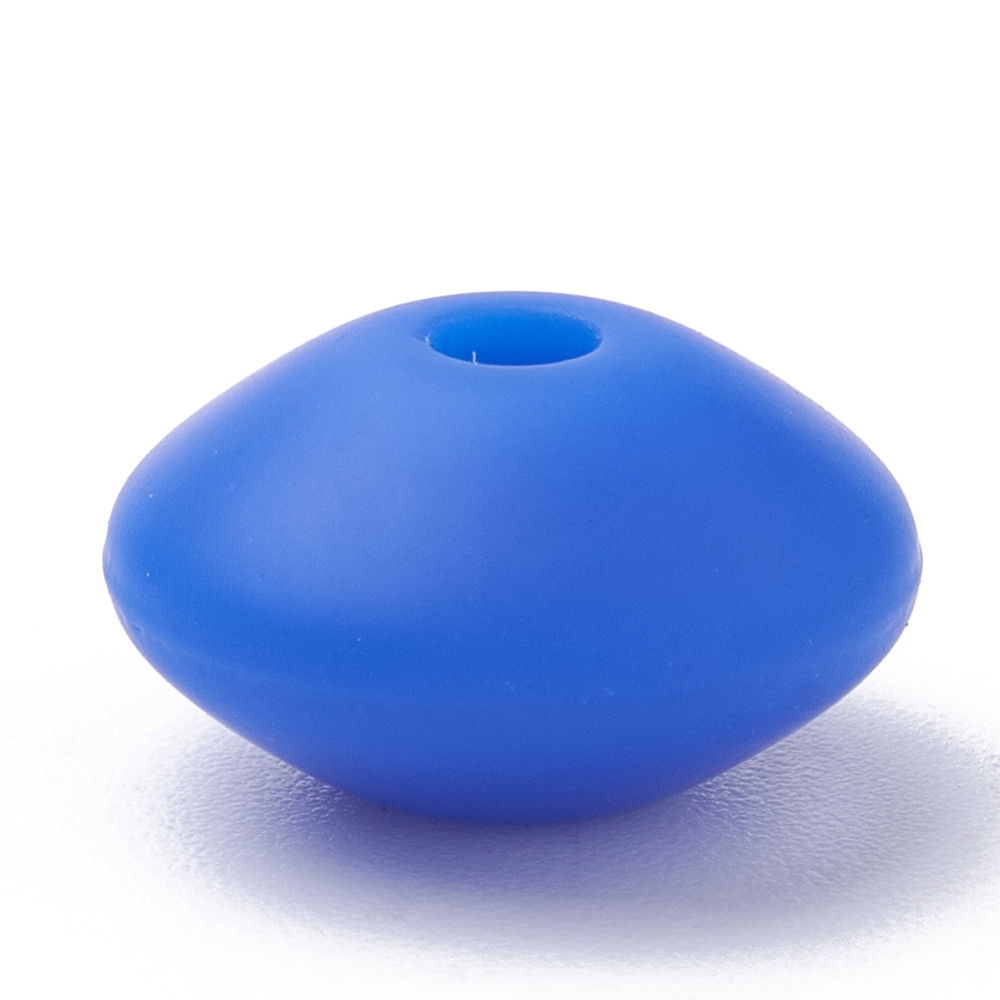 Siliconen, 12X6mm - Mini Rondelle - Medium Blue - Afbeelding 2