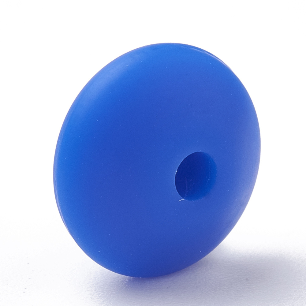 Siliconen, 12X6mm - Mini Rondelle - Medium Blue