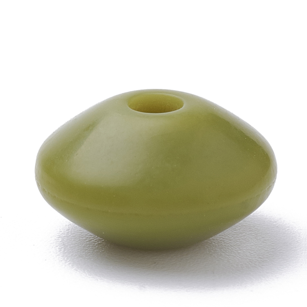 Siliconen, 12X6mm - Mini Rondelle - Dark Olive Green - Afbeelding 2