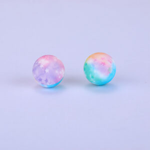 Siliconen, 15mm - Rond Print - Milkyway Pastel