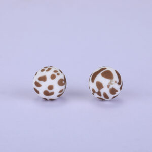 Siliconen, 15mm - Rond Print - Brown Cow