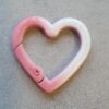 Sleutelhanger Ring - Hart Duo - Salmon Pink