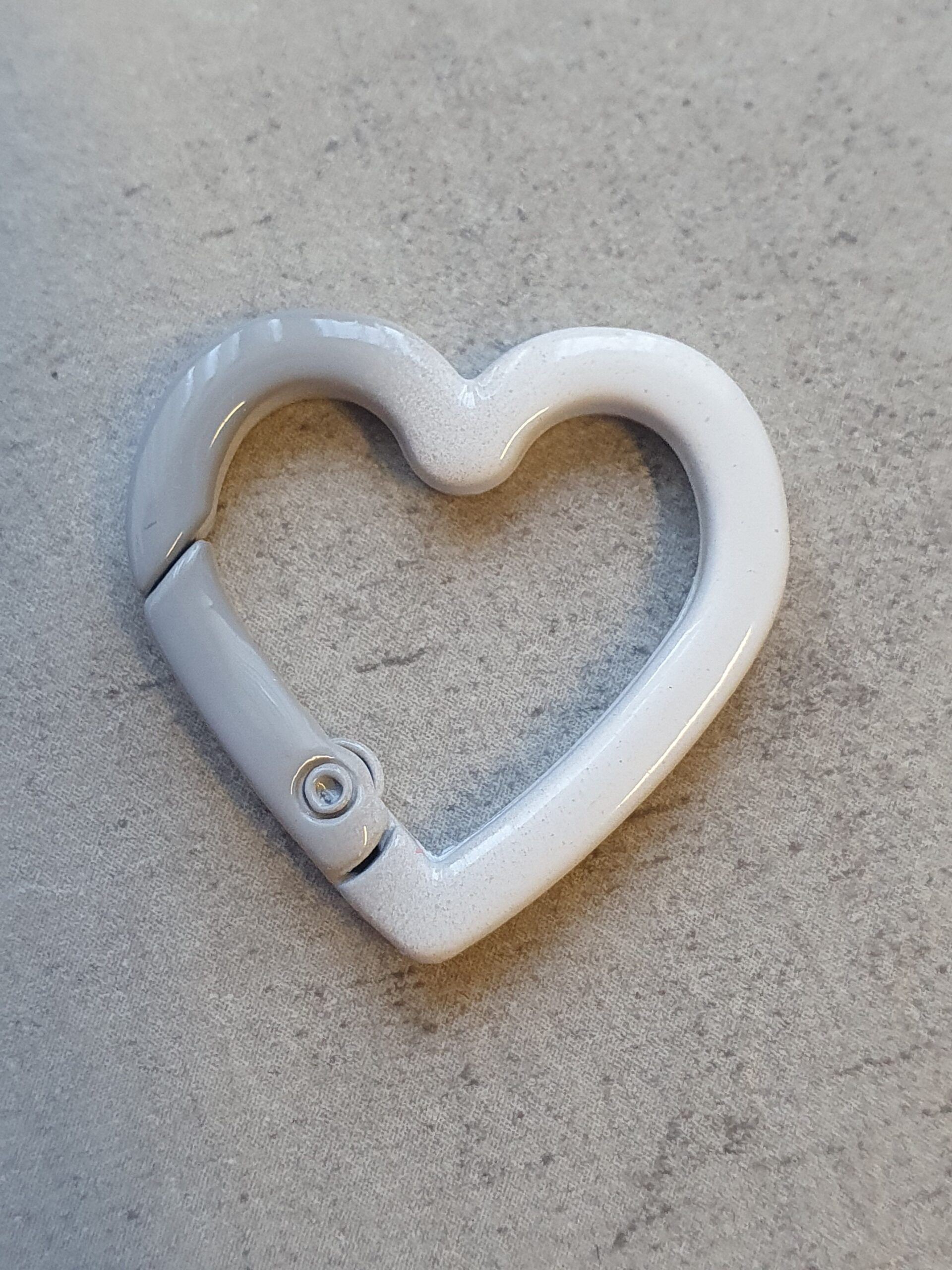 Sleutelhanger Ring - Hart Duo - Grey