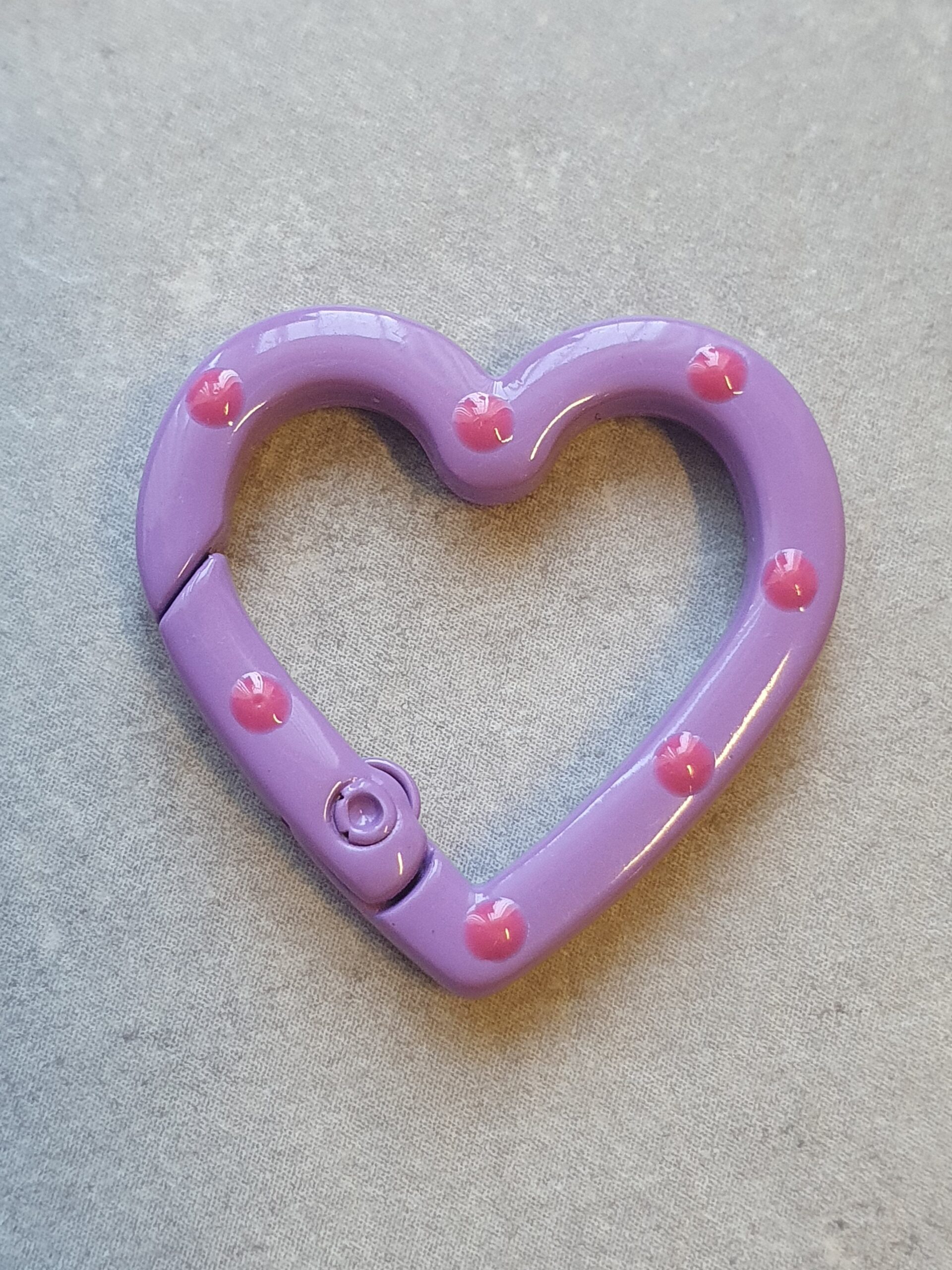 Sleutelhanger Ring - Hart Dots - Purple