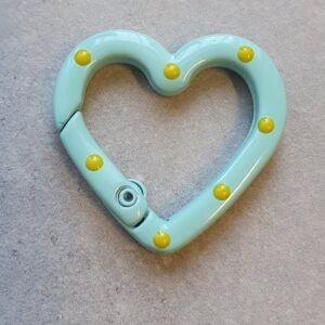 Sleutelhanger Ring - Hart Dots - Light Blue