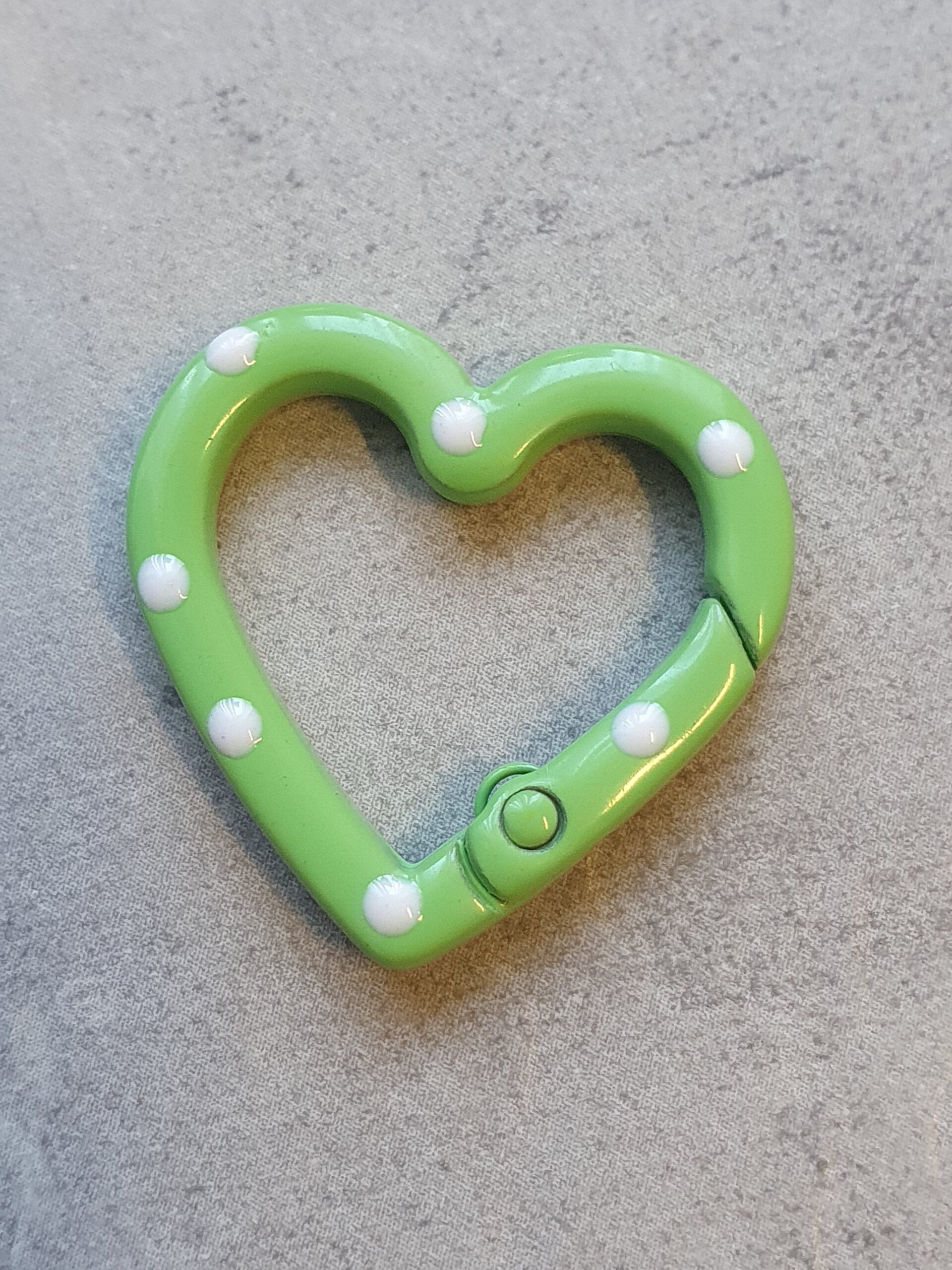 Sleutelhanger Ring - Hart Dots - Apple Green