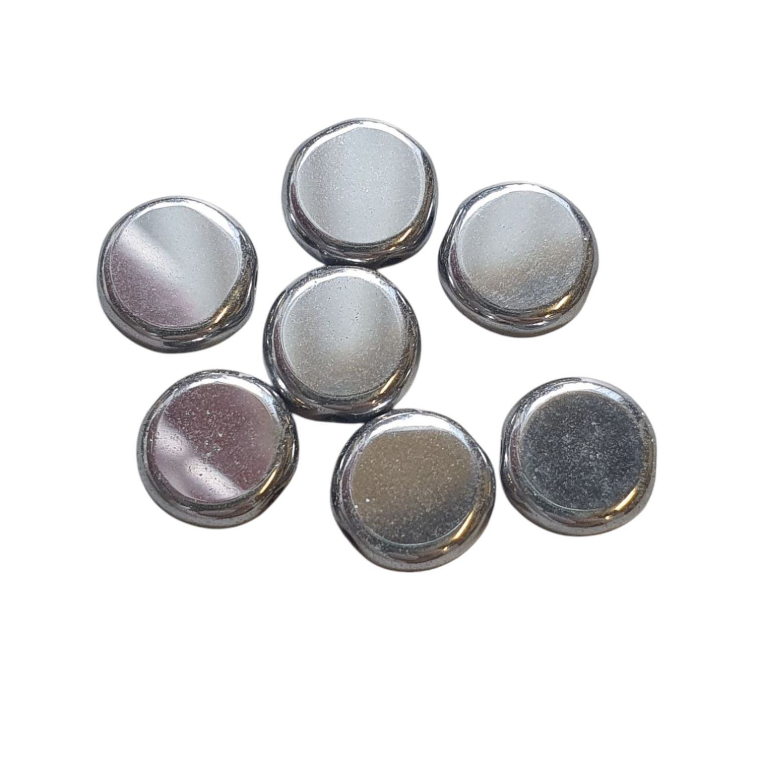 Hematiet Disc - Antiek Zilver