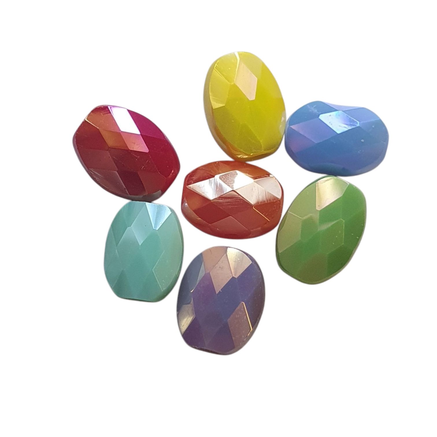 Glaskraal - Bright Color Mix - Facet Ovaal