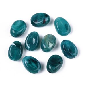Acryl, Candy Beads, Nuggets - Imi Gemstone, Teal Blue