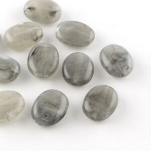Acryl, Candy Beads, Ovaal - Imi Gemstone, Grey