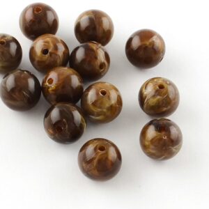 Imitatie Gemstone - Imi Gemstone, Dark Wood Brown - ca. 8mm
