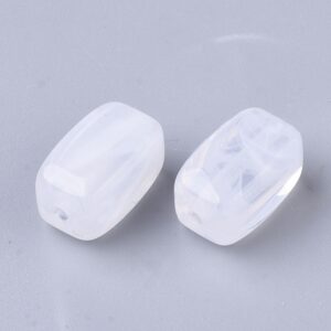 Acryl, Candy Beads, Cuboid - Imi Gemstone, White