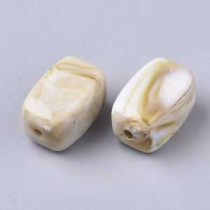 Acryl, Candy Beads, Cuboid - Imi Gemstone, BurlyWood White
