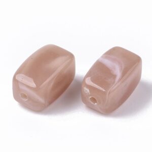 Acryl, Candy Beads, Cuboid - Imi Gemstone, Dark Salmon