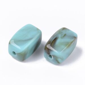 Acryl, Candy Beads, Cuboid - Imi Gemstone, Dark Turquoise