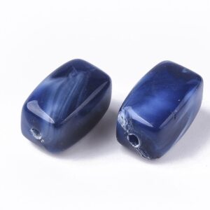 Acryl, Candy Beads, Cuboid - Imi Gemstone, Prussian Blue