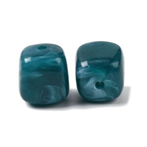 Acryl, Candy Beads, Cube - Imi Gemstone, Teal Blue