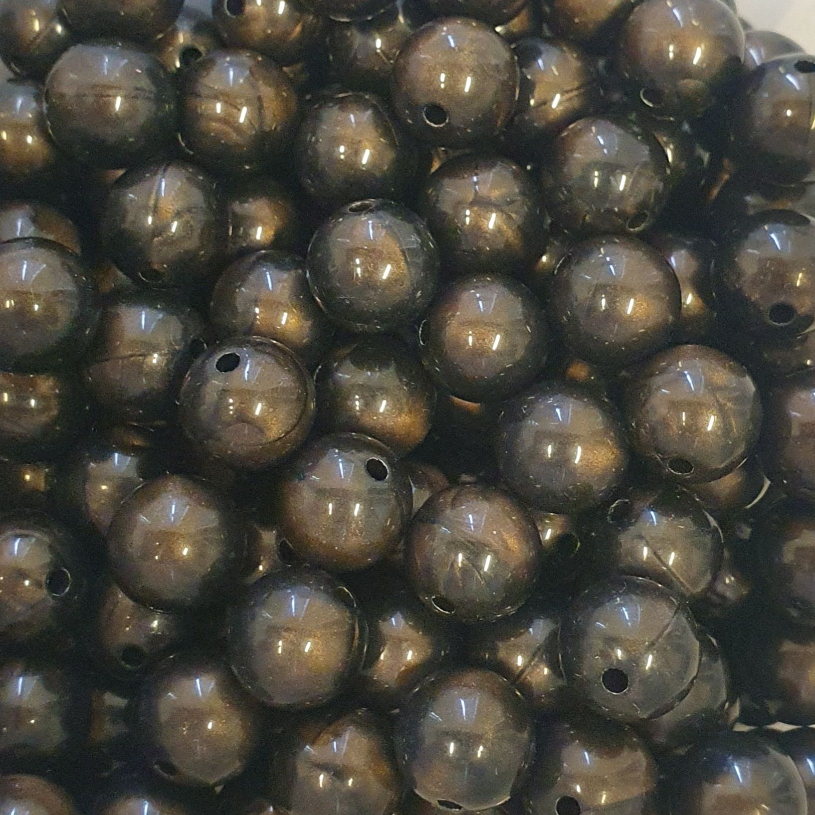 Acryl, Candy Beads, Rond 13mm - Imi Gemstone, Tiger Eye Grey