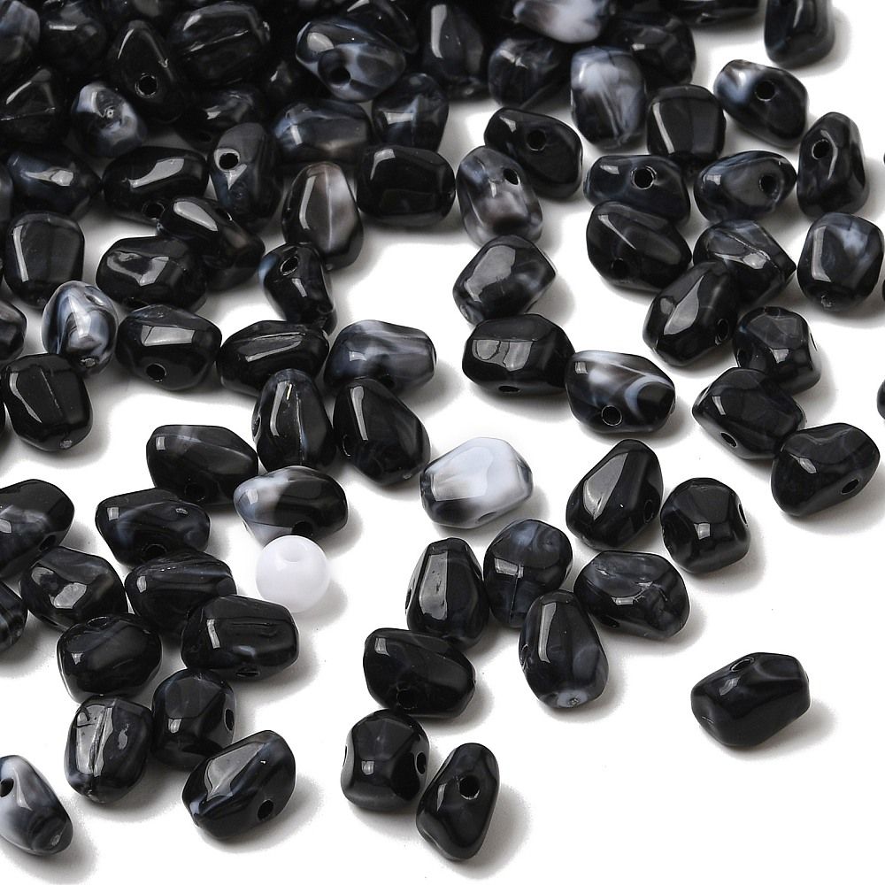 Acryl, Candy Beads, Mini Chip - Imi Gemstone, Black