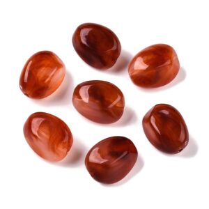 Acryl, Candy Beads, Big Nugget - Imi Gemstone, Red/Brown