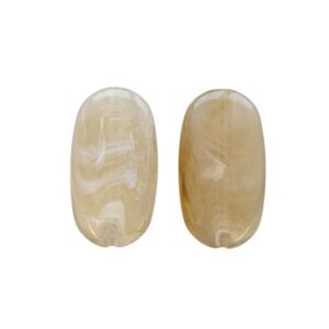 Acryl, Candy Beads, Ovaal Plat - Imi Gemstone, Khaki Beige