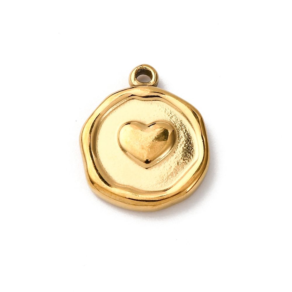 Bedel, Rond Heart - Gold-plated RVS