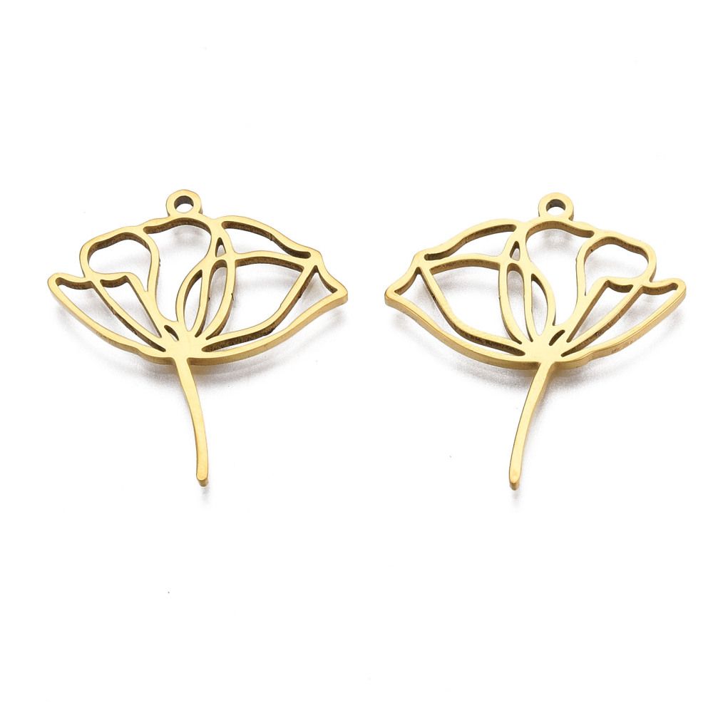 Bedel, Bloem - Gold-plated RVS