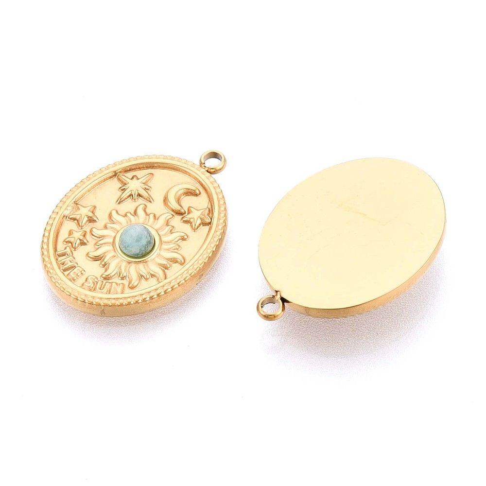 Real 14K Gold-Plated - Bedel, Sun Amazoniet