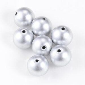 Acryl, Candy Beads - Matte Silver