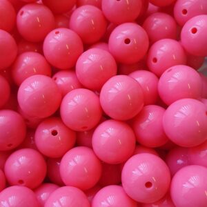 Acryl, Candy Beads - Opaque Bright Coral