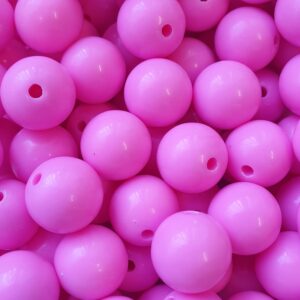 Acryl, Candy Beads - Opaque Hot Pink
