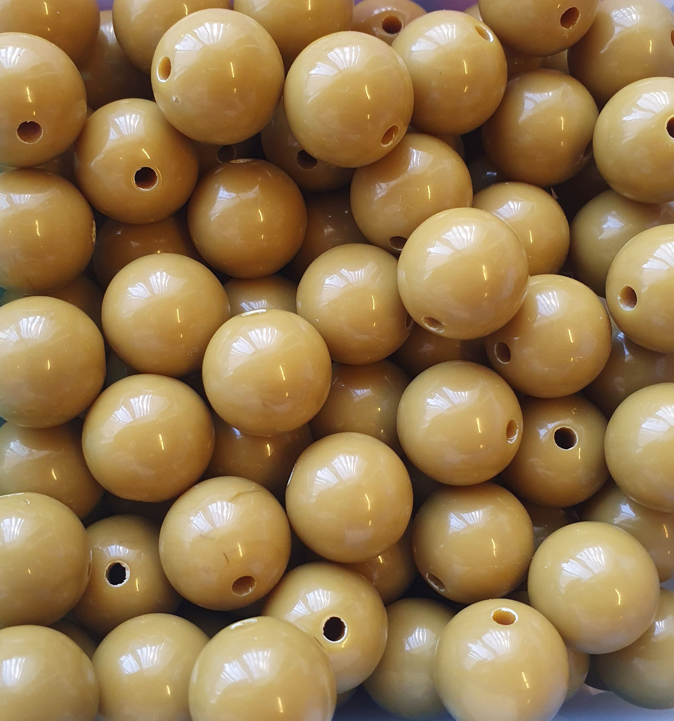Acryl, Candy Beads - Opaque Olive Green