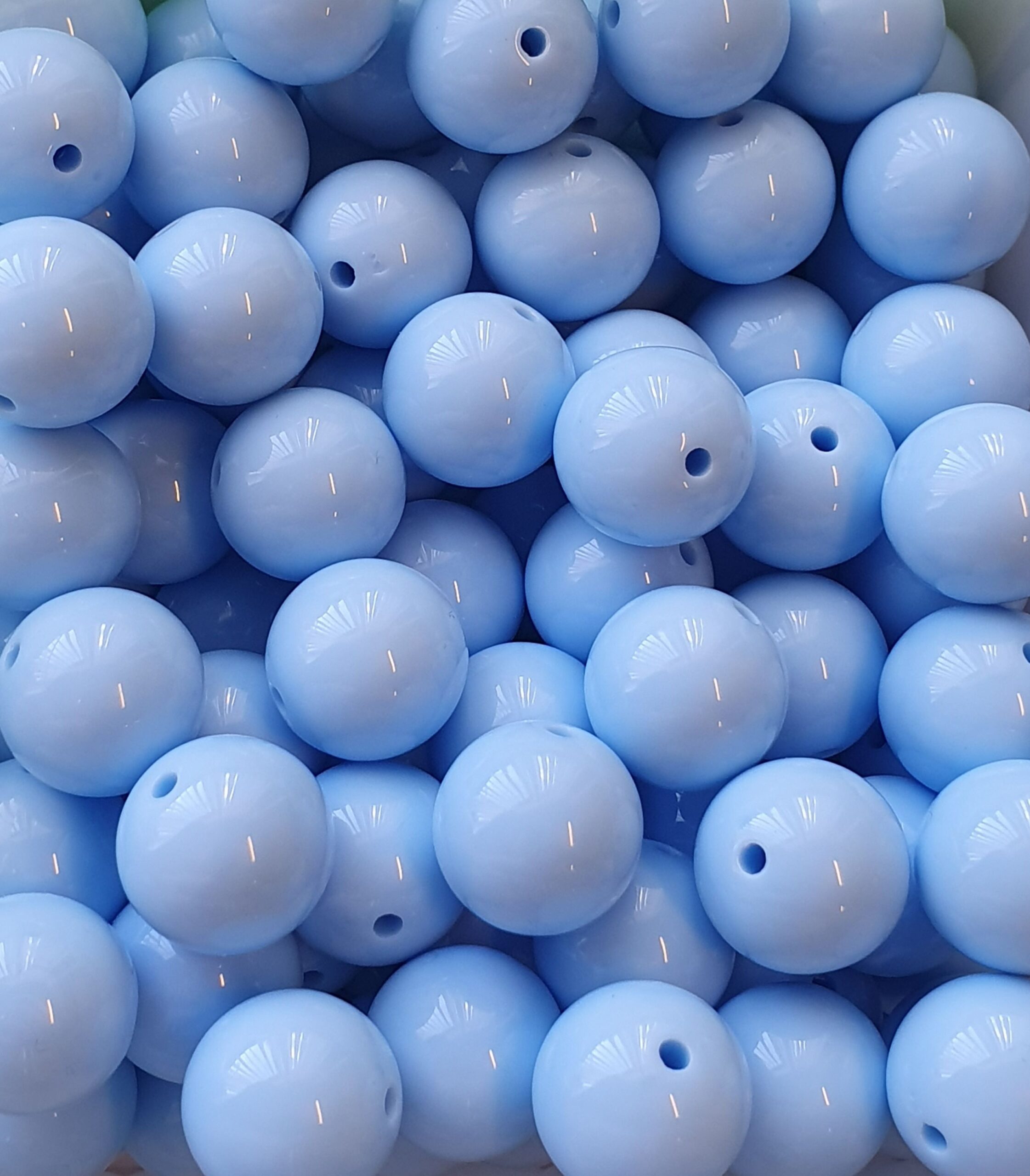 Acryl, Candy Beads - Opaque Sky Blue