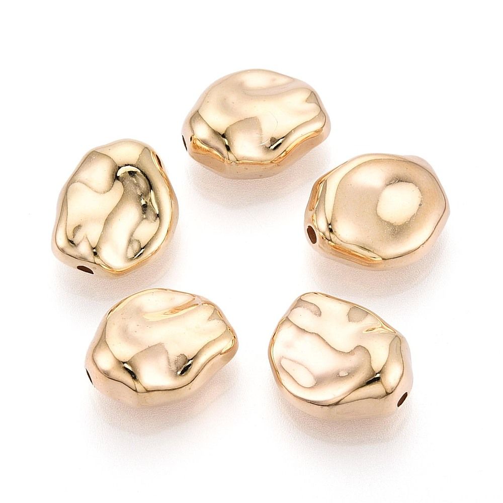 Acryl, Candy Beads, Pebble - Metallic CCB Gold