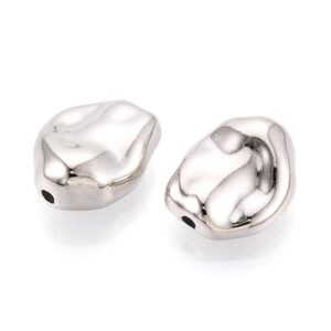 Alternative view of Acryl, Candy Beads, Pebble - Metallic CCB Silver