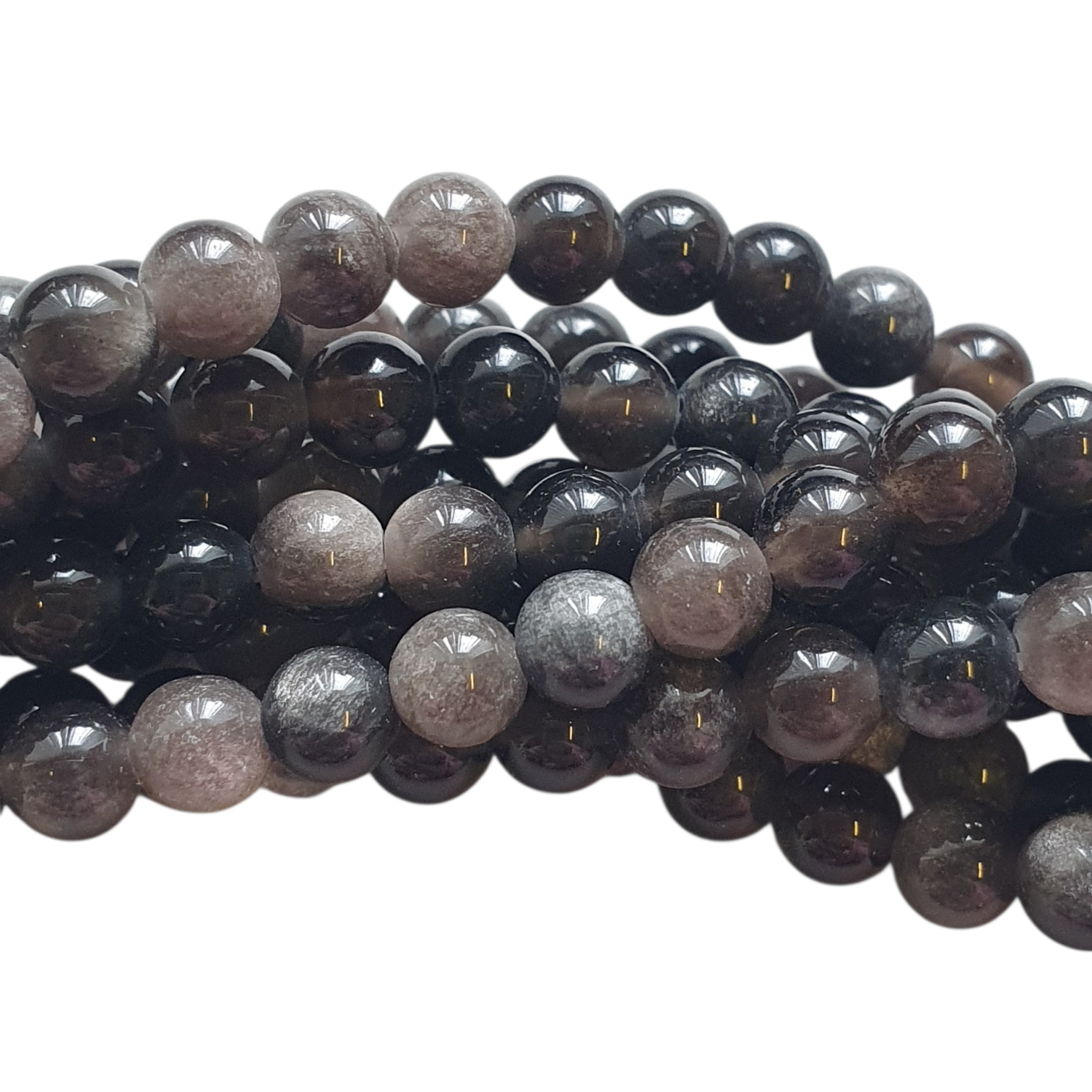 Natuursteen Rond - Silver Sheen Obsidiaan