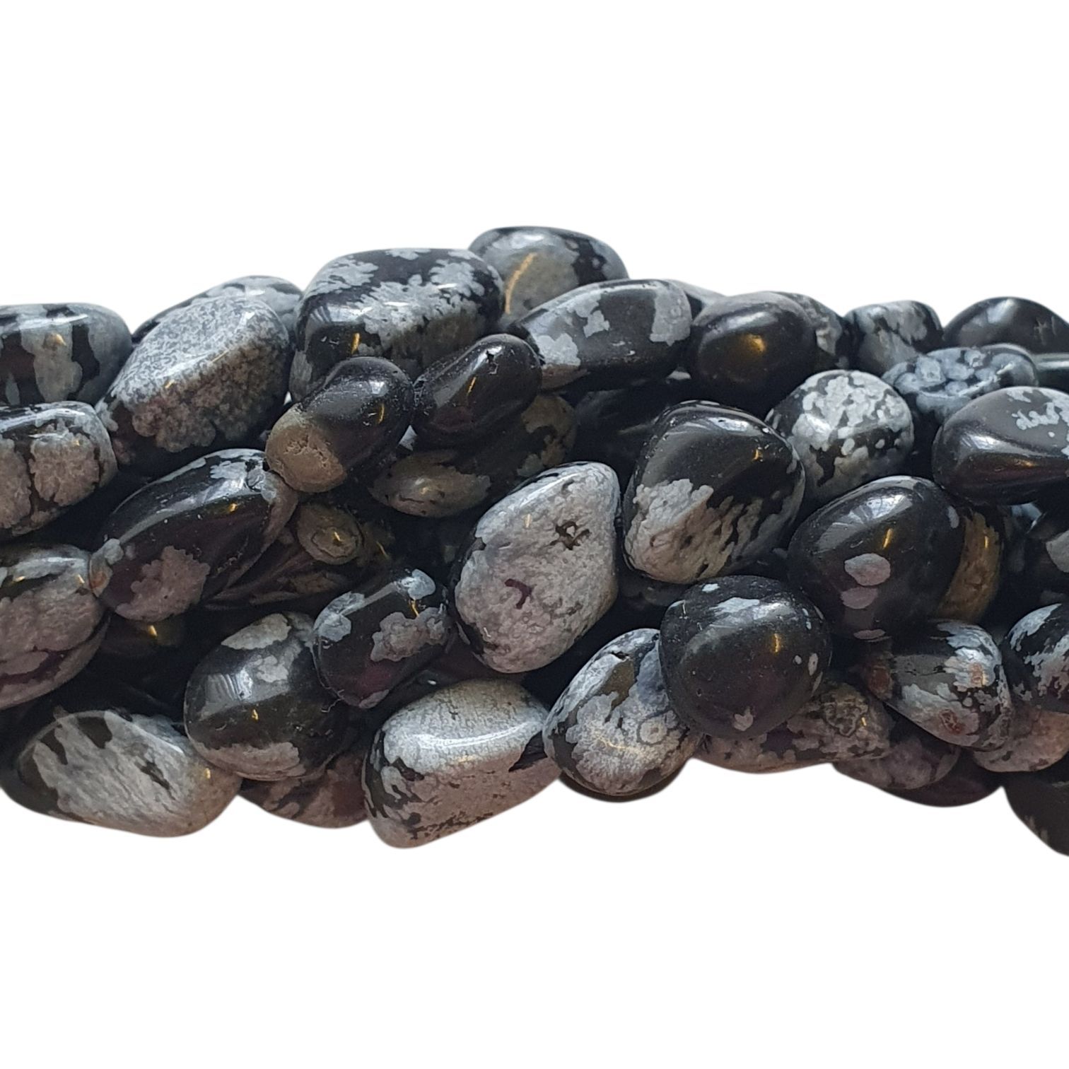 Natuursteen Nugget - Snowflake Obsidiaan