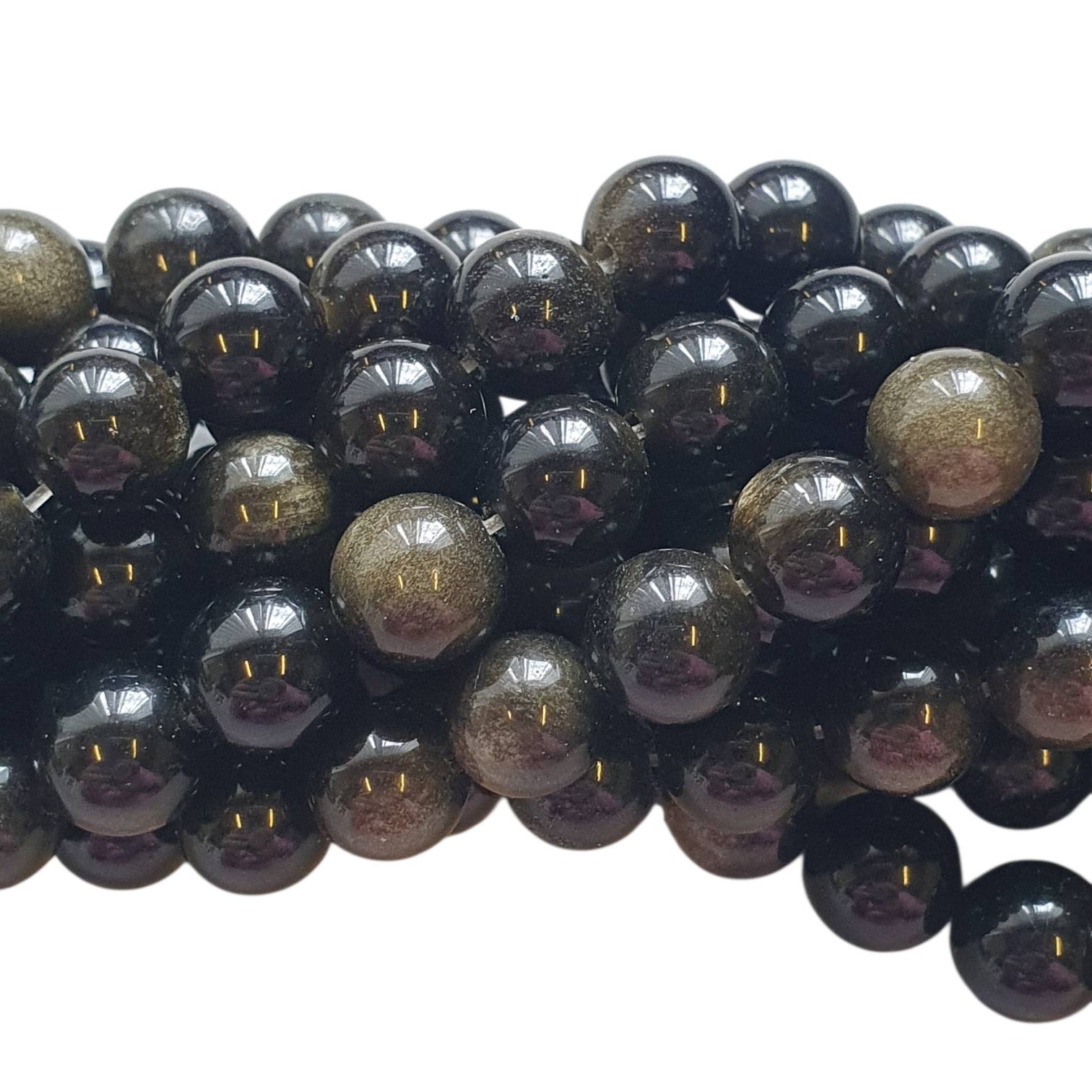 Natuursteen Rond - Golden Sheen Obsidiaan