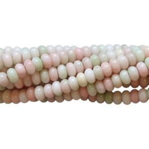Glaskralen Streng – Ombre Effect – Imitatie Jade – Rondelle - Coral Green