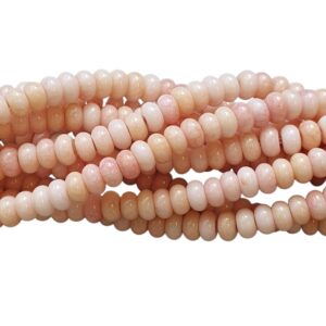 Glaskralen Streng – Ombre Effect – Imitatie Jade – Rondelle - Light Coral