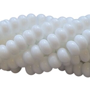 Glaskralen Streng – Rondelle - White – 8 x 5 mm