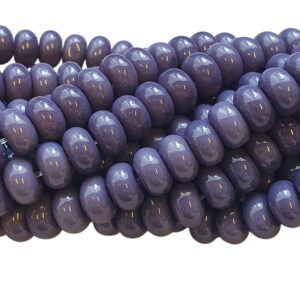 Glaskralen Streng – Rondelle - Dark Purple – 8 x 5 mm