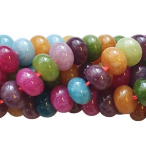 Witte Jade Kralen Streng – Felle Kleurenmix – Rondelle -