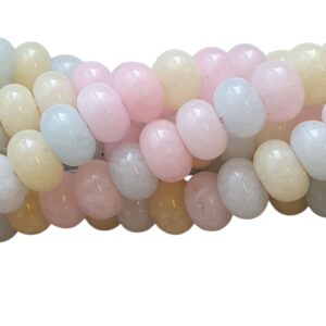 Witte Jade Kralen Streng – Pastel Mix – Rondelle -